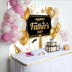 Lofaris Toile de fond élégante pour la Fête des Pères avec ballons or et blancs, décor festif pour studio photo et célébration familiale