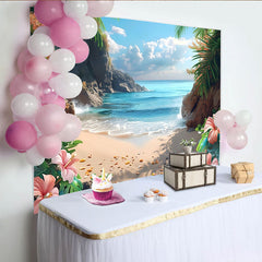 Lofaris Toile de fond de photographie plage tropicale avec palmiers, magnifique arrière-plan de vacances pour studio photo