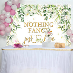 Lofaris Toile de fond de mariage florale avec roses blanches et feuillage vert, décor élégant avec paillettes dorées pour événement romantique