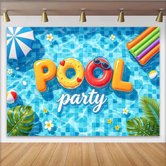 Lofaris Toile de fond de photographie piscine, lettres gonflables POOL et ambiance estivale pour studio photo