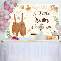 Lofaris Toile de fond baby shower petit grain de café aquarelle douce, arrière-plan charmant pour décoration de fête prénatale