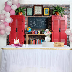 Lofaris Toile de fond de photographie scolaire avec mur de briques et tableau noir, de salle de classe pour photo et accessoires éducatifs