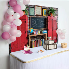 Lofaris Toile de fond de photographie scolaire avec mur de briques et tableau noir, de salle de classe pour photo et accessoires éducatifs