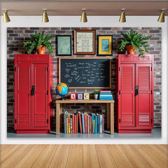 Lofaris Toile de fond de photographie scolaire avec mur de briques et tableau noir, de salle de classe pour photo et accessoires éducatifs