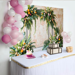 Lofaris Toile de fond florale luxuriante pour mariage avec fleurs vives, élégant décor de cérémonie pour événement et séance photo