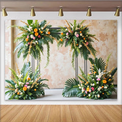 Lofaris Toile de fond florale luxuriante pour mariage avec fleurs vives, élégant décor de cérémonie pour événement et séance photo