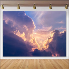 Lofaris Toile de fond de photographie nuages colorés et ciel dramatique, arrière-plan éthéré avec lumière dorée pour studio photo
