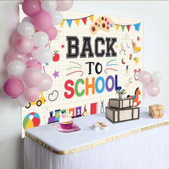 Lofaris Toile de fond colorée rentrée scolaire avec hibou et bus, arrière-plan éducatif pour enfants et studio photo
