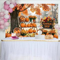 Lofaris Toile de fond d'automne avec citrouilles et feuilles colorées, magnifique arrière-plan pour photographie de récolte et fête
