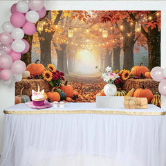 Lofaris Toile de fond pour photographie automne avec citrouilles, décor de récolte rustique et chaleureux pour studio photo