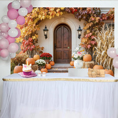 Lofaris Toile de fond pour thanksgiving avec citrouilles de automne, magnifique arriere-plan de recolte pour studio photo
