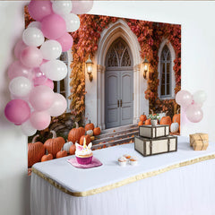 Lofaris Toile de fond automnale avec citrouilles pour Thanksgiving, magnifique décor de fête rustique pour studio photo