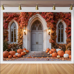 Lofaris Toile de fond automnale avec citrouilles pour Thanksgiving, magnifique décor de fête rustique pour studio photo