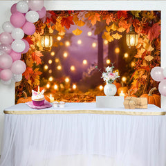 Lofaris Toile de fond de photographie automne avec citrouilles, magnifique decor de feuilles pour studio photo