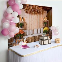 Lofaris Toile de fond d'automne rustique avec planches de bois et citrouilles, décor de récolte pour studio photo et fête de Thanksgiving