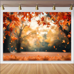 Lofaris Toile de fond automne feuilles d'érable rouges et oranges, magnifique arrière-plan de saison pour studio photo