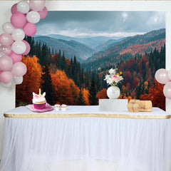 Lofaris Toile de fond de photographie forêt d'automne aux couleurs vives, arrière-plan naturel pour studio photo professionnel