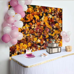 Lofaris Toile de fond de photographie automne avec feuilles colorées, magnifique arrière-plan naturel pour studio photo