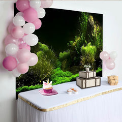 Lofaris Toile de fond de photographie nature luxuriante avec roches et verdure, véritable arrière-plan pour studio photo professionnel