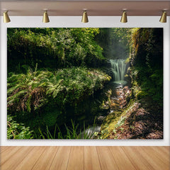 Lofaris Toile de fond de photographie paysage naturel cascade et verdure, arrière-plan réaliste pour studio photo professionnel