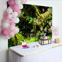 Lofaris Toile de fond de photographie forêt luxuriante avec mousse et verdure, arrière-plan naturel pour studio photo ou événement