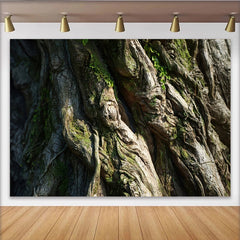 Lofaris Toile de fond de photographie tronc d'arbre avec mousse verte et texture rustique, véritable arrière-plan naturel pour studio photo