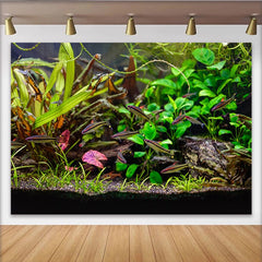 Lofaris Toile de fond de photographie aquarium avec poissons et plantes aquatiques, magnifique arrière-plan sous-marin pour studio photo