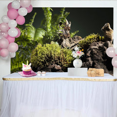 Lofaris Toile de fond de photographie nature luxuriante avec mousse et bois, arrière-plan rustique pour portrait et studio photo