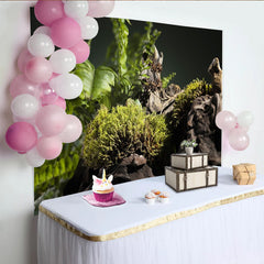 Lofaris Toile de fond de photographie nature luxuriante avec mousse et bois, arrière-plan rustique pour portrait et studio photo