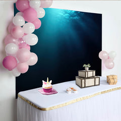 Lofaris Profonde toile de fond sous-marine bleue avec rayons lumineux, arrière-plan aquatique pour studio et portrait