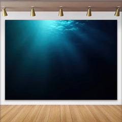 Lofaris Profonde toile de fond sous-marine bleue avec rayons lumineux, arrière-plan aquatique pour studio et portrait