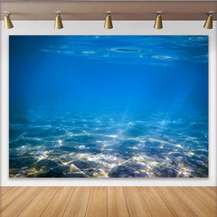 Lofaris Toile de fond de photographie sous-marine avec eau bleue claire et rayons de soleil, magnifique arrière-plan réaliste pour studio photo