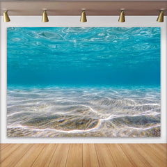 Lofaris Toile de fond de photographie sous-marine avec eau claire et sable fin, magnifique arrière-plan bleu océan pour studio photo