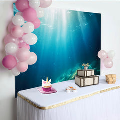 Lofaris Toile de fond de photographie sous-marine avec rayons de soleil, superbe arrière-plan bleu profond pour studio photo