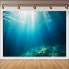 Lofaris Toile de fond de photographie sous-marine avec rayons de soleil, superbe arrière-plan bleu profond pour studio photo
