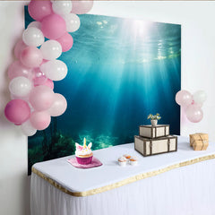 Lofaris Toile de fond de photographie sous-marine, rayons de soleil et eau bleue, magnifique arrière-plan naturel pour studio photo