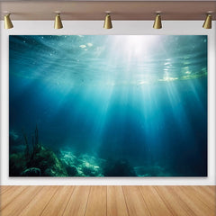 Lofaris Toile de fond de photographie sous-marine, rayons de soleil et eau bleue, magnifique arrière-plan naturel pour studio photo