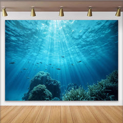 Lofaris Toile de fond de photographie sous-marine avec coraux et poissons, magnifique arrière-plan océanique pour studio photo professionnel