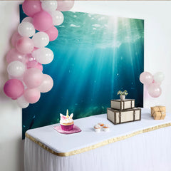 Lofaris Toile de fond de photographie sous-marine profonde avec rayons de soleil, magnifique arrière-plan naturel pour studio photo