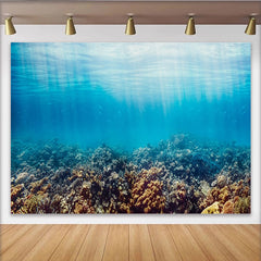 Lofaris Toile de fond de photographie sous-marine récif corallien et rayons de soleil, magnifique arrière-plan océanique pour studio photo