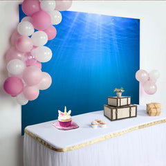 Lofaris Toile de fond de photographie sous-marine avec rayons de lumière bleus et surface d'eau, décor aquatique apaisant pour studio photo