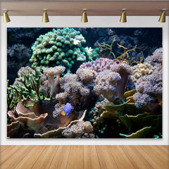 Lofaris Toile de fond de photographie sous-marine avec récif corallien coloré, magnifique arrière-plan d'océan naturel pour studio photo
