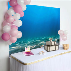 Lofaris Toile de fond de photographie sous-marine avec eau bleue et sable, magnifique arrière-plan naturel pour studio photo
