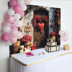 Lofaris Toile de fond romantique cœurs et roses rouges, pour Saint-Valentin, anniversaire et doux moments de fête