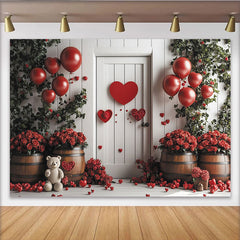 Lofaris Toile de fond romantique cœurs et roses rouges, pour la Saint-Valentin, anniversaire et célébrations d'amour