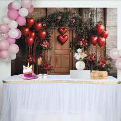 Lofaris Toile de fond romantique cœurs rouges et fleurs, pour Saint-Valentin et anniversires, ambiance rustique
