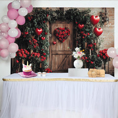 Lofaris Toile de fond romantique Saint-Valentin avec roses rouges et cœurs, superbe décor pour studio photo ou célébration d'amour