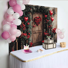 Lofaris Toile de fond romantique Saint-Valentin avec roses rouges et cœurs, superbe décor pour studio photo ou célébration d'amour