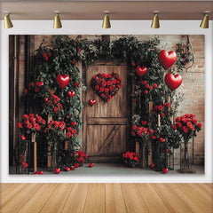 Lofaris Toile de fond romantique Saint-Valentin avec roses rouges et cœurs, superbe décor pour studio photo ou célébration d'amour