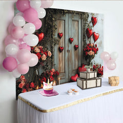 Lofaris Toile de fond Saint-Valentin romantique avec cœurs et roses, magnifique arrière-plan pour séance photo et décoration de fête